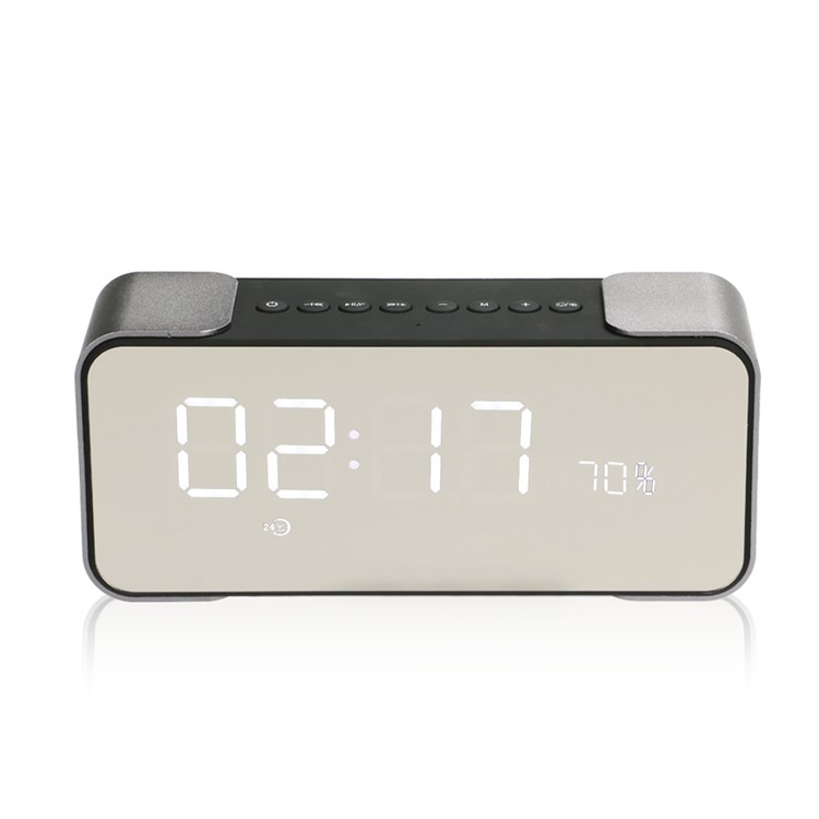 Metal Bluetooth 4.0 Speaker with Large LED Display, Support Aux-in/FM Radio/TF Card - Silver-5