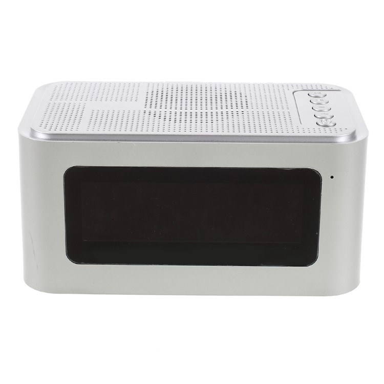 X16 Home Outdoor Bluetooth 4.0 Speaker with LED Display/Time/Alarm Clock/FM - Silver-2