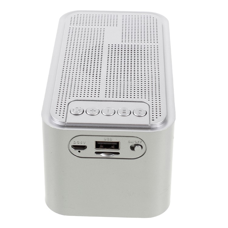 X16 Home Outdoor Bluetooth 4.0 Speaker with LED Display/Time/Alarm Clock/FM - Silver-3