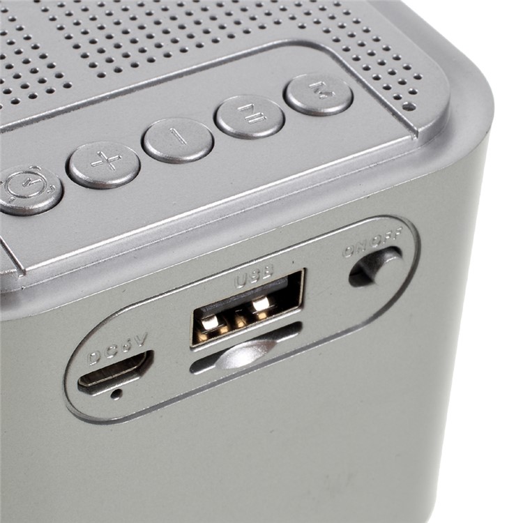 X16 Home Outdoor Bluetooth 4.0 Speaker with LED Display/Time/Alarm Clock/FM - Silver-7