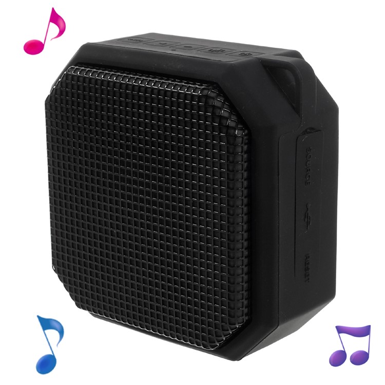 X3 Portable Bluetooth Speakers with Colorful LED Lights Build-in Mic Support Aux-in/FM Radio/TF Card - Black-1