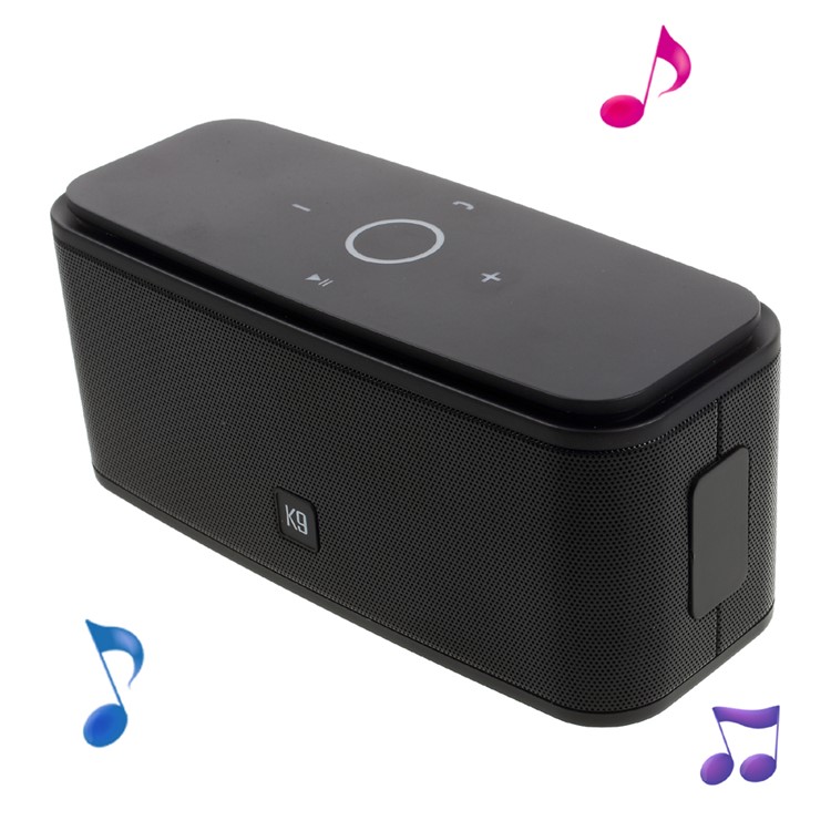 K9 Wireless Bluetooth Touch Button Speaker Support Hands-free Mic TF Card 3.5mm Aux-in - Black-1