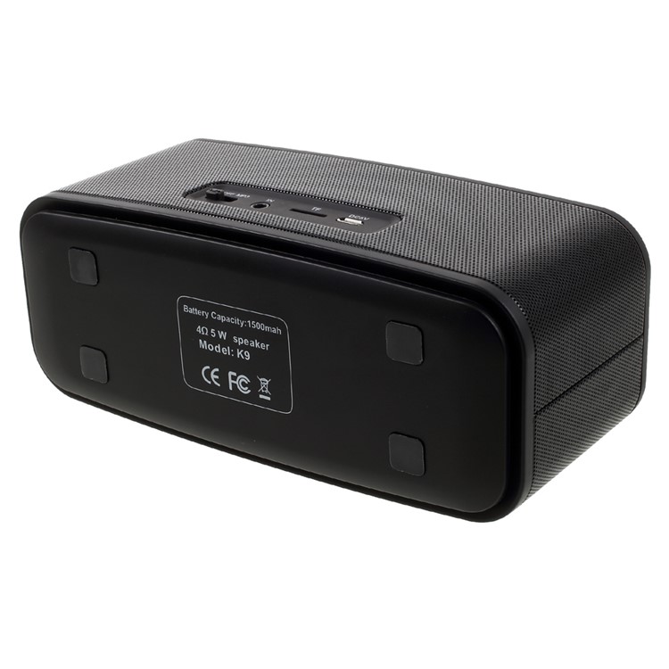 K9 Wireless Bluetooth Touch Button Speaker Support Hands-free Mic TF Card 3.5mm Aux-in - Black-5