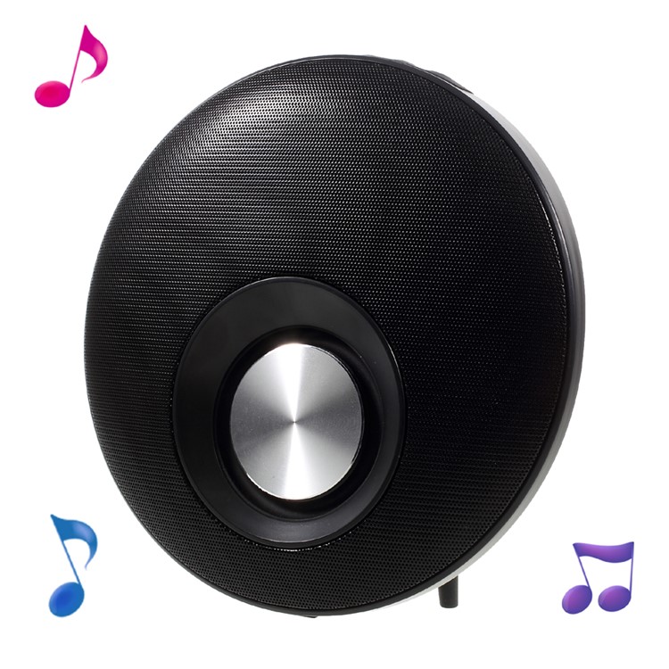 Q5 Round Shape Mega Bass Bluetooth Speaker with Mic Support TF Card - Black-1
