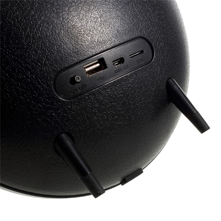 Q5 Round Shape Mega Bass Bluetooth Speaker with Mic Support TF Card - Black-7
