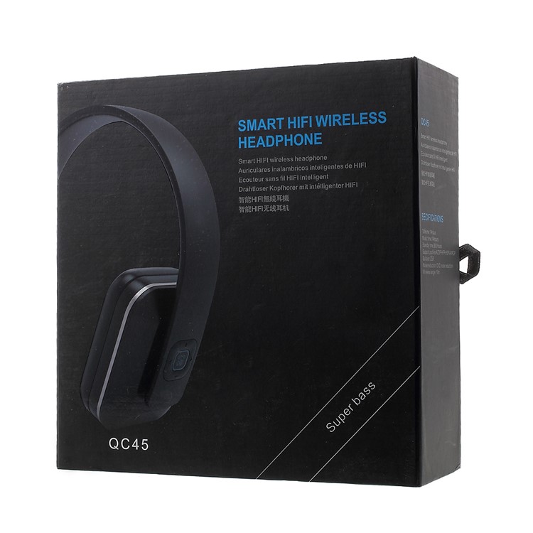QC45 Bluetooth 4.1 Stereo Headphone HiFi Super Bass Over-Head Headset with Mic for Phones Tablets - Black-10