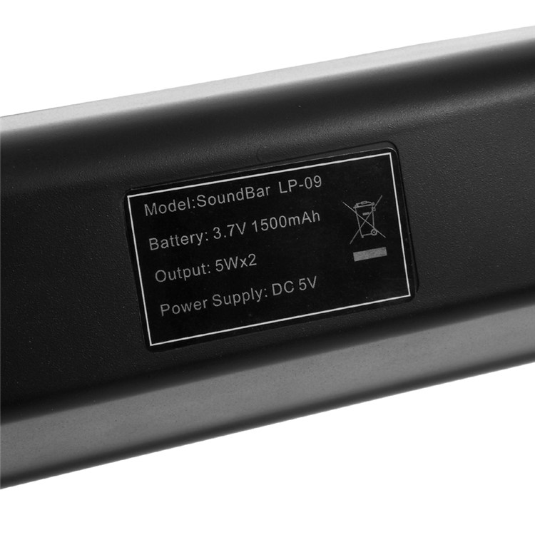 Soundbar LP-09 Wireless Mega Bass Bluetooth Speaker with Mic Support FM/TF Card/U Disk/AUX - Black-4