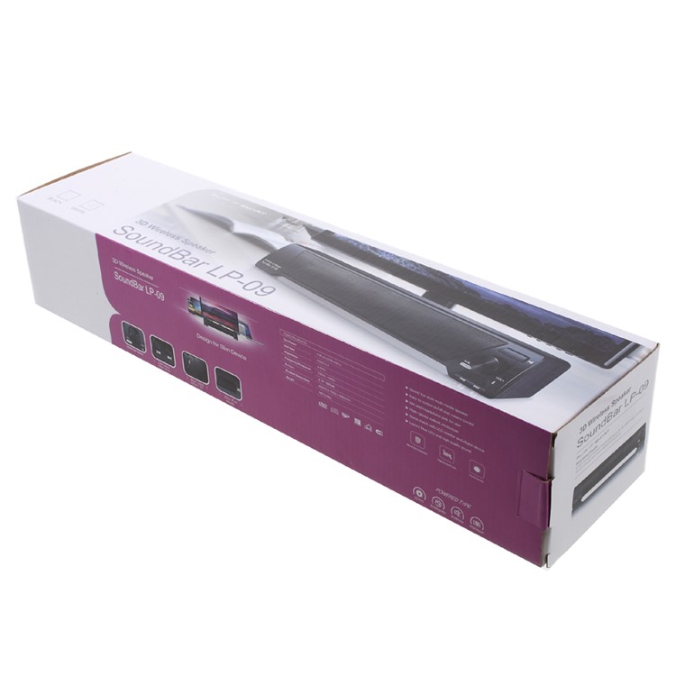 Soundbar LP-09 Wireless Mega Bass Bluetooth Speaker with Mic Support FM/TF Card/U Disk/AUX - Black-9