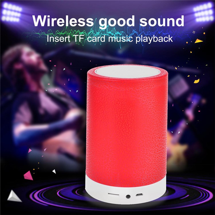 Wireless Bluetooth Speaker with 7 Color Changing Light Support Microphone/TF Card/FM/AUX-in - Red-1
