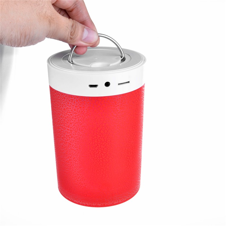 Wireless Bluetooth Speaker with 7 Color Changing Light Support Microphone/TF Card/FM/AUX-in - Red-11