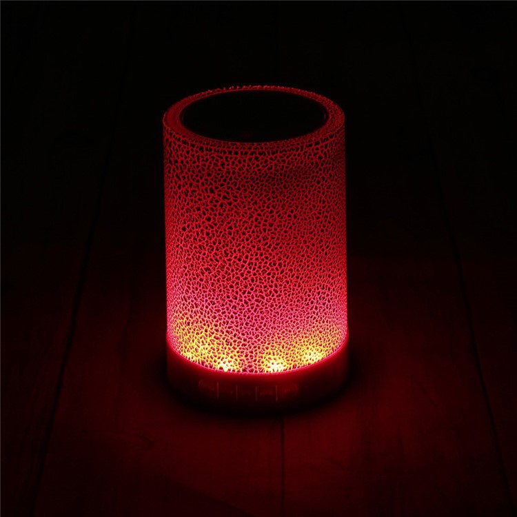 Wireless Bluetooth Speaker with 7 Color Changing Light Support Microphone/TF Card/FM/AUX-in - Red-2