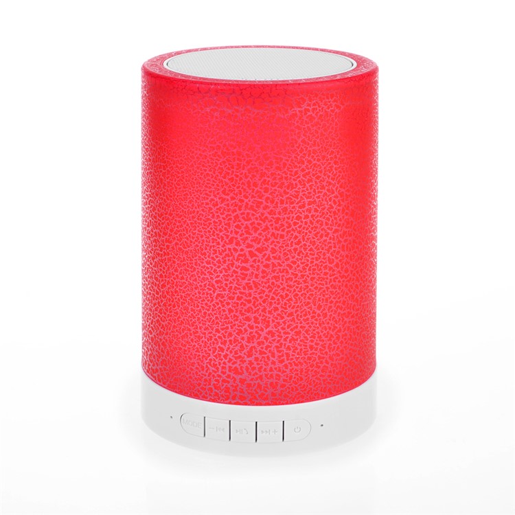 Wireless Bluetooth Speaker with 7 Color Changing Light Support Microphone/TF Card/FM/AUX-in - Red-4