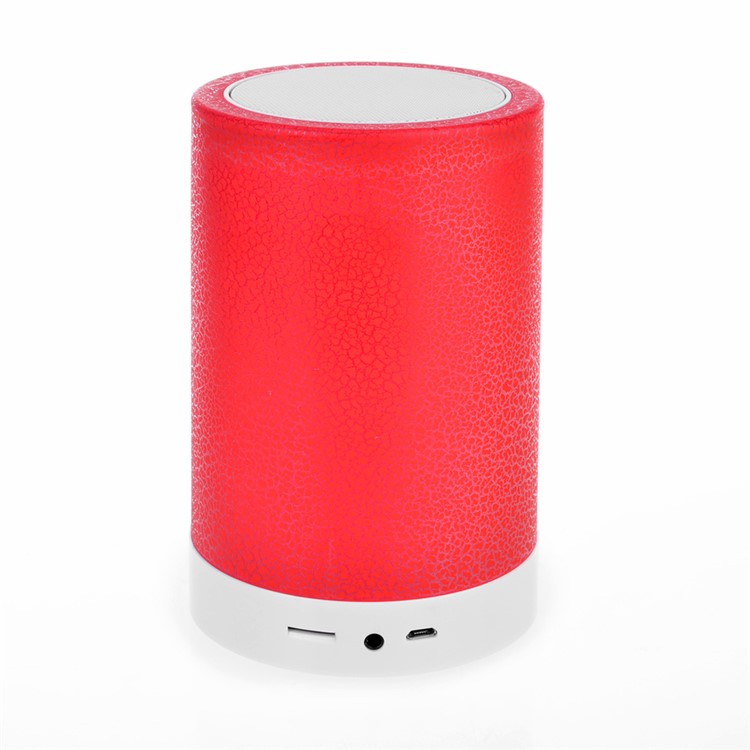 Wireless Bluetooth Speaker with 7 Color Changing Light Support Microphone/TF Card/FM/AUX-in - Red-5