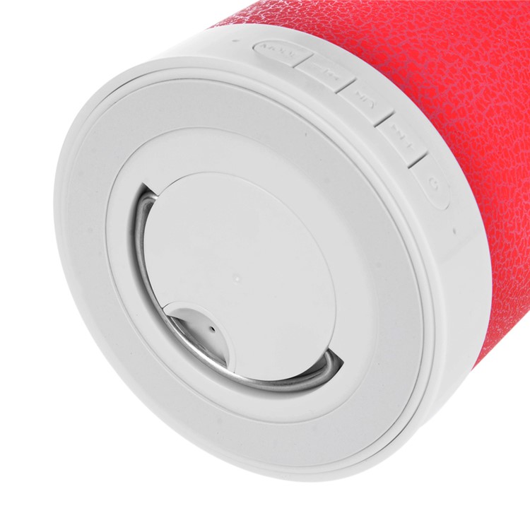 Wireless Bluetooth Speaker with 7 Color Changing Light Support Microphone/TF Card/FM/AUX-in - Red-7