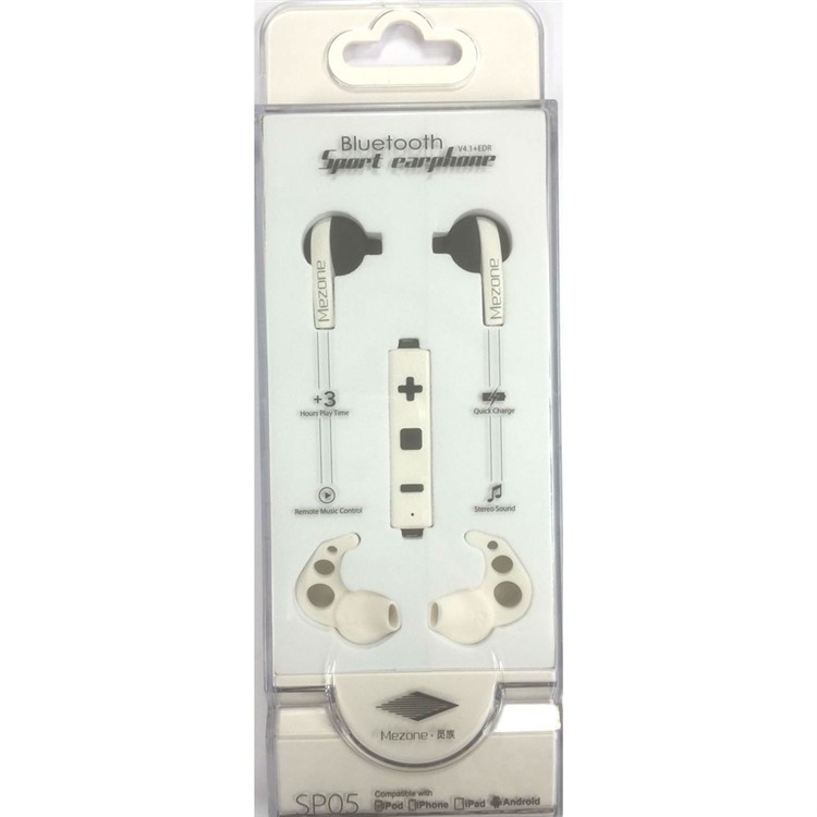 MEZONE SP05 In-ear CSR Stereo Bluetooth 4.1 Sports Earphone with Mic Line-in Control - White-3