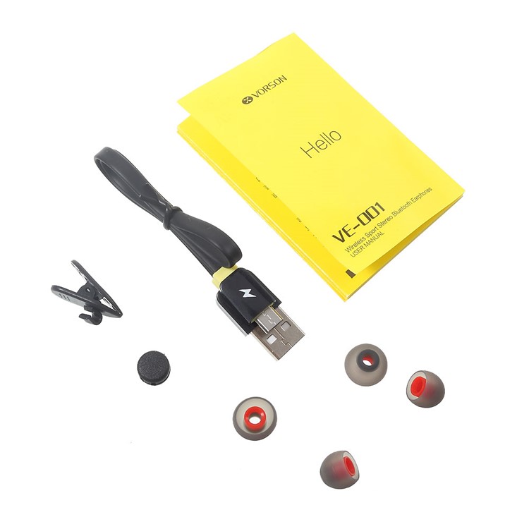 VORSON Wireless Bluetooth V4.1 Sport Stereo Headset with Mic (VE-001) - Red-9