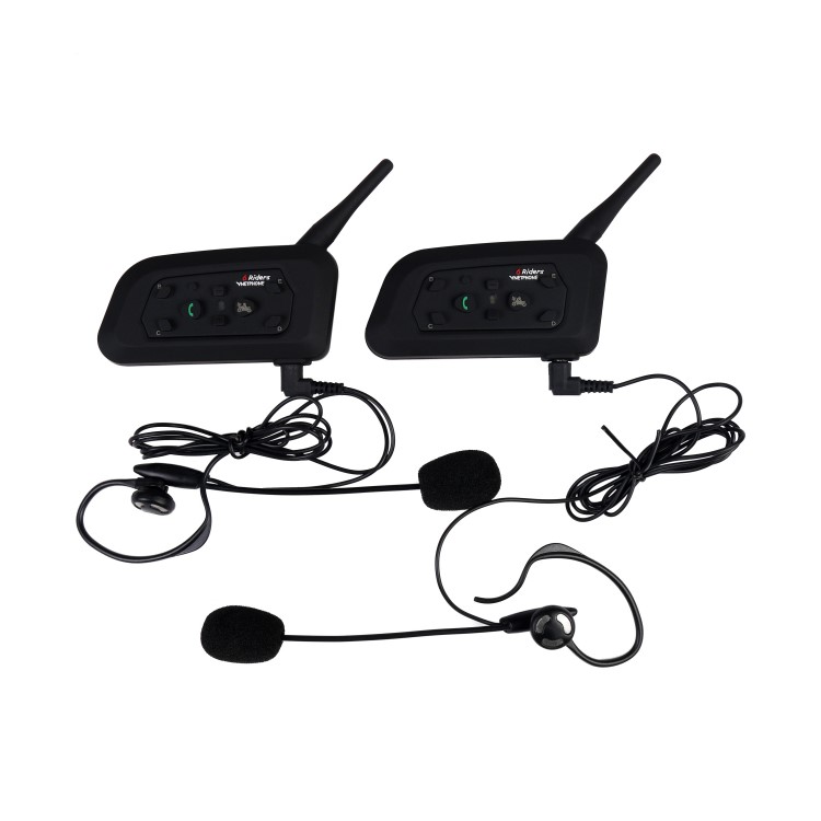 2 Sets V6C Football Referee Intercom Headset 1000M Full Duplex Bluetooth Interphone - US Plug-1