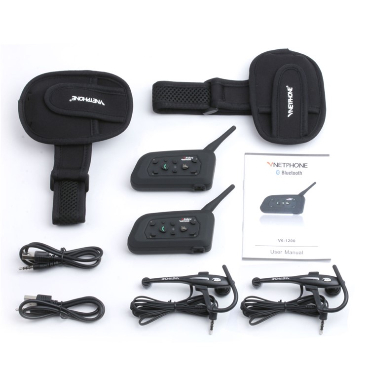 2 Sets V6C Football Referee Intercom Headset 1000M Full Duplex Bluetooth Interphone - US Plug-12