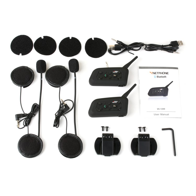 2 Sets V6C Football Referee Intercom Headset 1000M Full Duplex Bluetooth Interphone - US Plug-17
