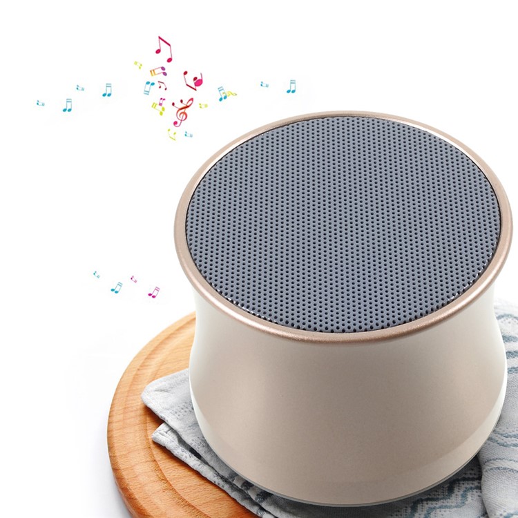 

KS-01 Wireless Bluetooth Speaker Mini Bluetooth 3.0 Music Speaker Support TF Card - Gold Color
