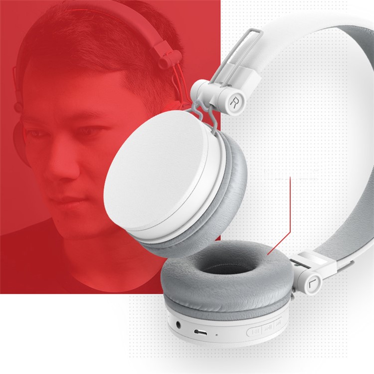 ROCK HB10 Bluetooth 4.0 Headphone Stereo Hands-free Earphone with Mic/3.5mm Jack for iPhone Samsung Etc - White-4