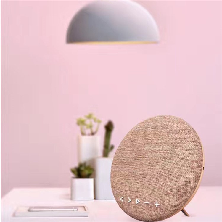 F6 12W Fabric Desktop Bluetooth 4.1 Speaker Support Hands-free Call / TF Card / AUX-in Built-in Stand - Pink-1