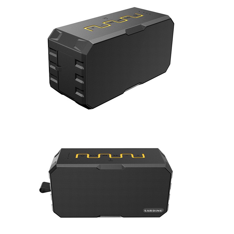 F4 Outdoor Portable IP65 Waterproof Stereo Bluetooth Speaker with Mic/TF Slot/3.5mm Port - Black-4