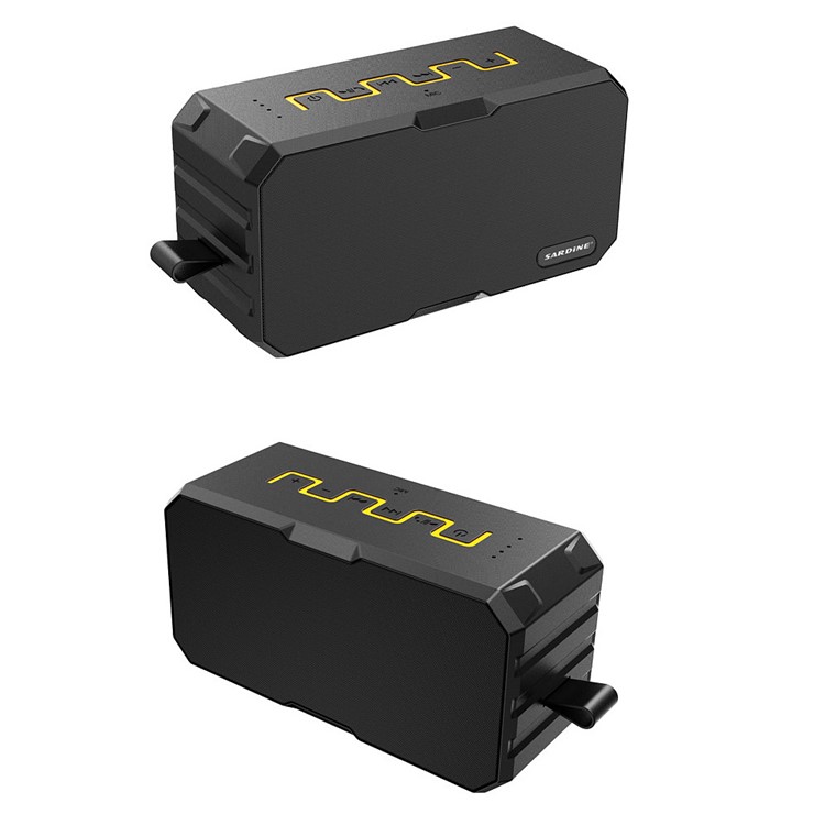 F4 Outdoor Portable IP65 Waterproof Stereo Bluetooth Speaker with Mic/TF Slot/3.5mm Port - Black-5
