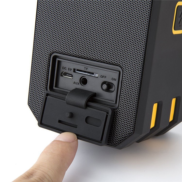 F4 Outdoor Portable IP65 Waterproof Stereo Bluetooth Speaker with Mic/TF Slot/3.5mm Port - Black-6