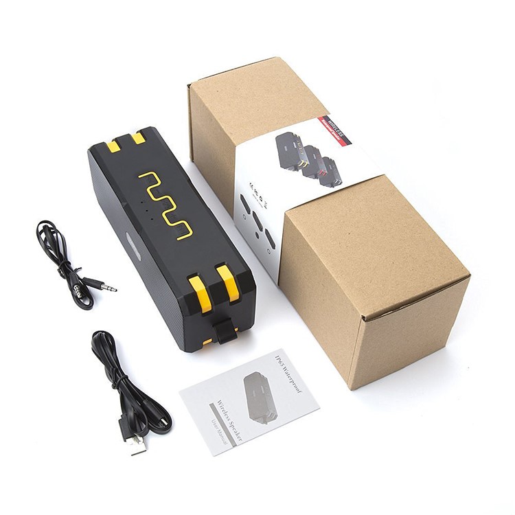 F4 Outdoor Portable IP65 Waterproof Stereo Bluetooth Speaker with Mic/TF Slot/3.5mm Port - Black-8