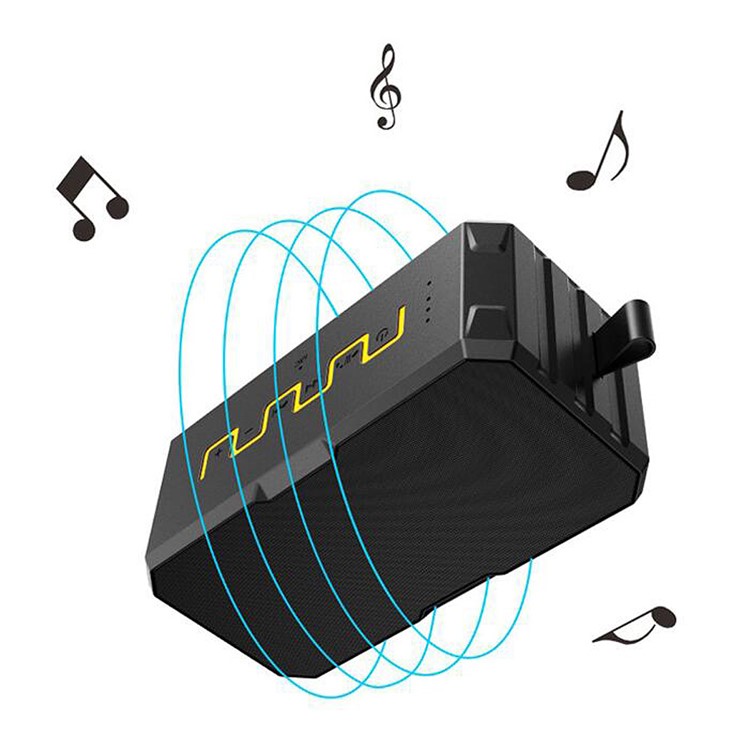 F5 2 in 1 Waterproof Bluetooth Speaker + 2600mAh Portable Power Bank - Black-3