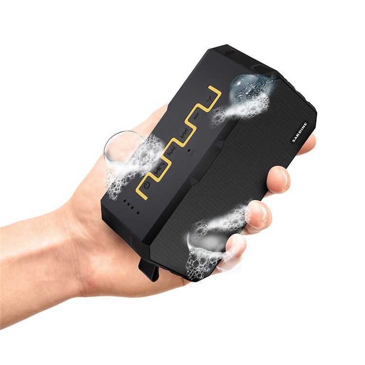 F5 2 in 1 Waterproof Bluetooth Speaker + 2600mAh Portable Power Bank - Black-8