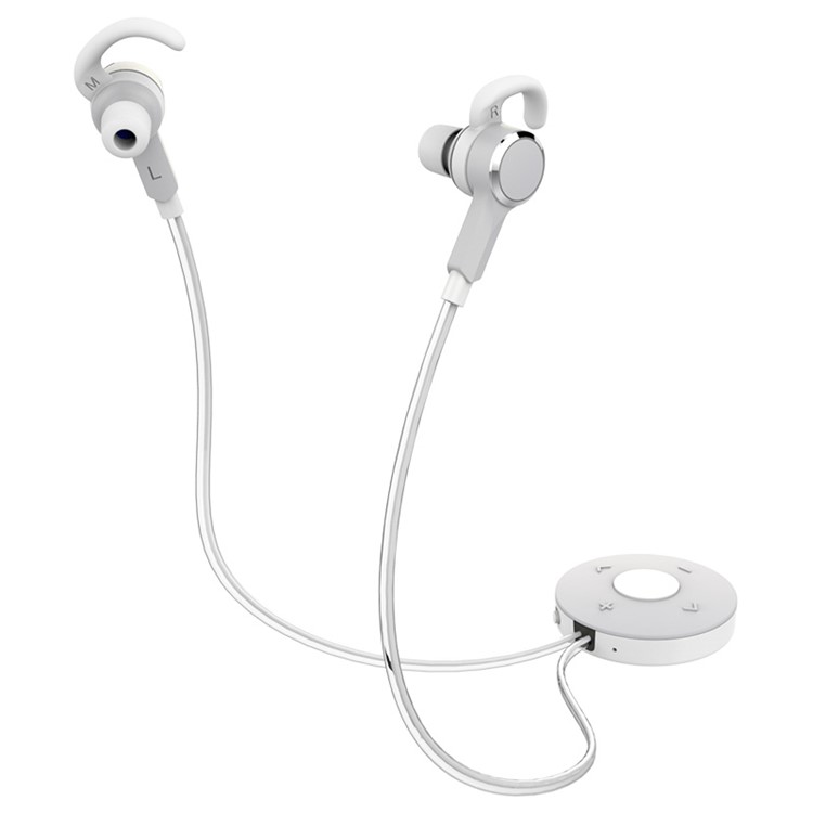 ROCK Luminous Bluetooth In-ear Headphone Sweat-proof Sport Earphone for iPhone Samsung Huawei Etc - White-1