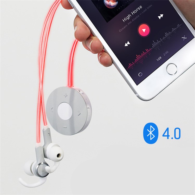 ROCK Luminous Bluetooth 4.0 Sport In-ear Headphone Sweat-proof Earphone for iPhone Samsung Huawei Etc - Red-10