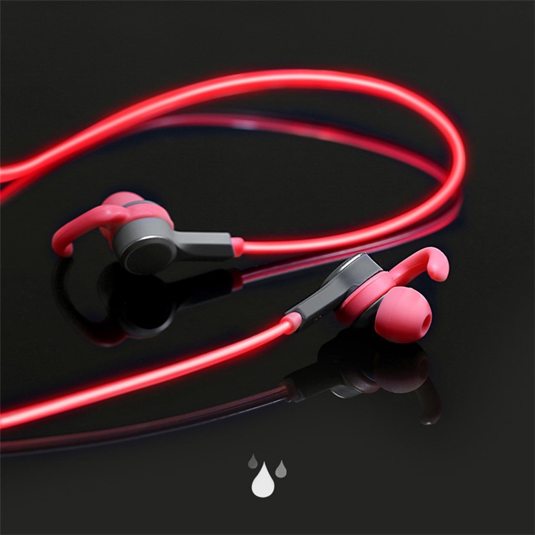 ROCK Luminous Bluetooth 4.0 Sport In-ear Headphone Sweat-proof Earphone for iPhone Samsung Huawei Etc - Red-9