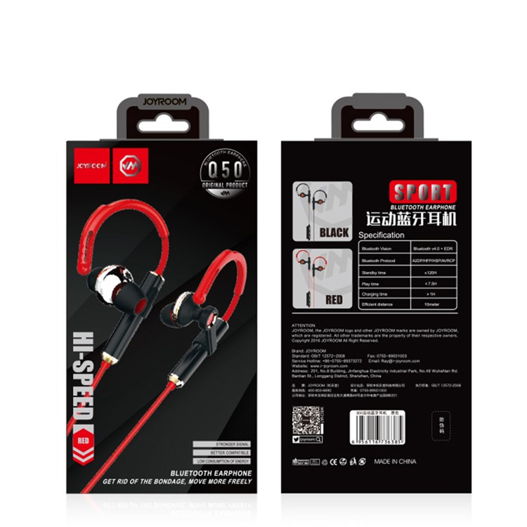 JOYROOM Q50 Bluetooth 4.0 In-ear Stereo Earphone with Ear Hook for iPhone Samsung Huawei Etc - Black-4