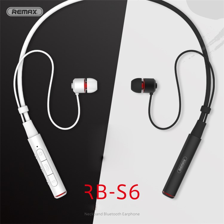 REMAX S6 Magnetic Neckband Sports Bluetooth Headset with Mic Remote Control - Black-4