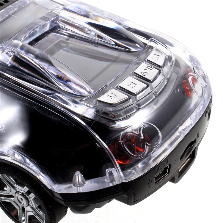 JKR DS-520BT Mini Car Model Bluetooth Speaker with Mic/LED Flash Light/USB/TF Card Slot/AUX-in/FM - Black-9