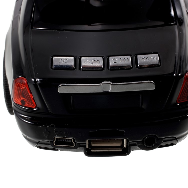 JKR DS-510BT Mini Car Model Bluetooth Speaker with Mic LED Flash Light Support U Disk/TF Card/AUX-in/FM - Black-14
