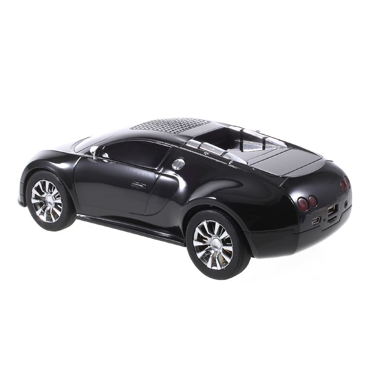 JKR DS-370BT Car Model Portable Bluetooth Speaker with Mic/LED Flash Light/USB/TF Card Slot/AUX-in/FM - Black-3