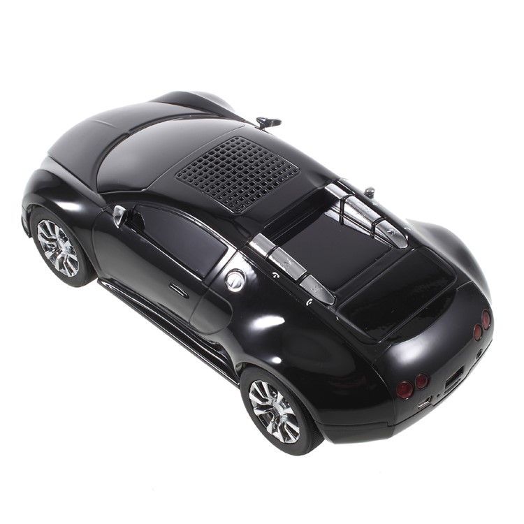 JKR DS-370BT Car Model Portable Bluetooth Speaker with Mic/LED Flash Light/USB/TF Card Slot/AUX-in/FM - Black-4