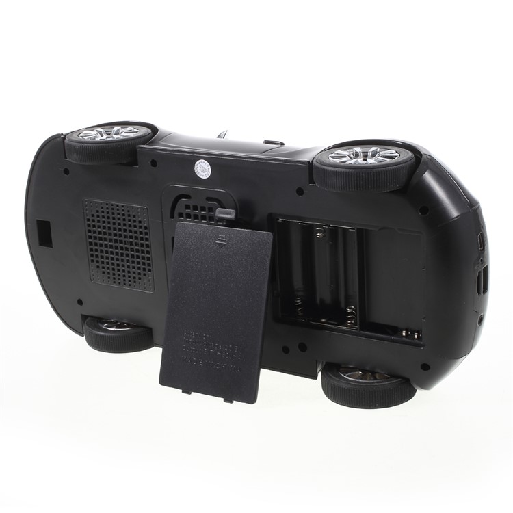 JKR DS-370BT Car Model Portable Bluetooth Speaker with Mic/LED Flash Light/USB/TF Card Slot/AUX-in/FM - Black-7