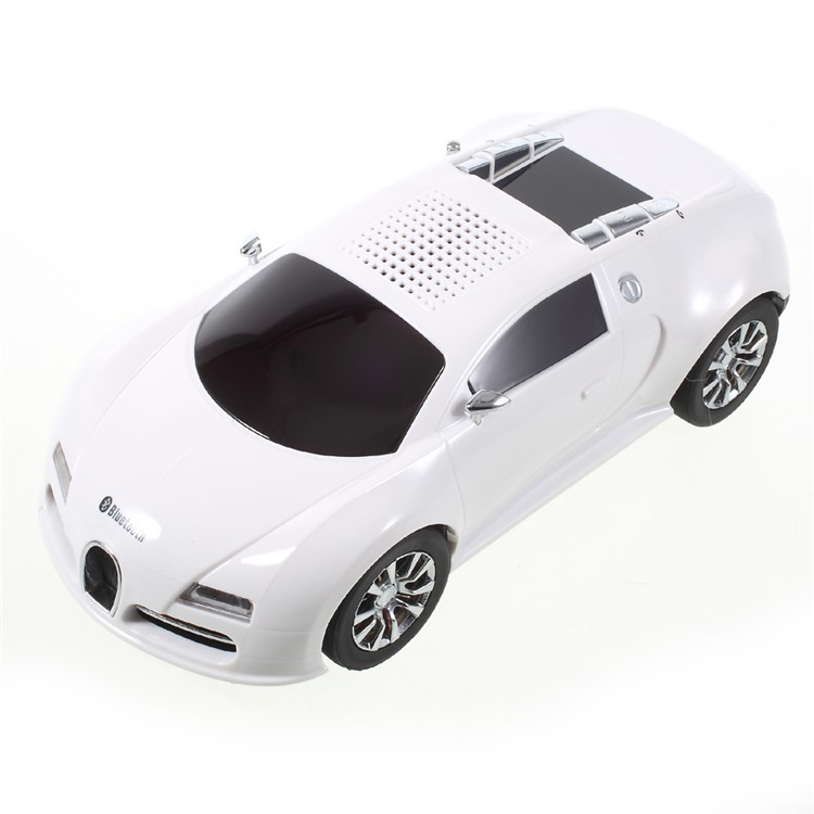 JKR DS-370BT Mini Car Model Bluetooth Speaker with Mic/LED Flash Light/USB/TF Card Slot/AUX-in/FM - White-1