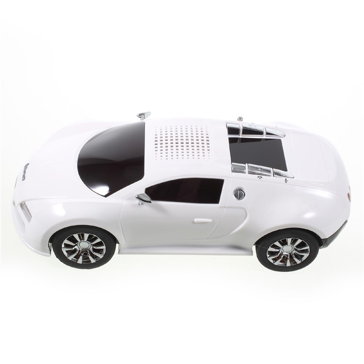 JKR DS-370BT Mini Car Model Bluetooth Speaker with Mic/LED Flash Light/USB/TF Card Slot/AUX-in/FM - White-2