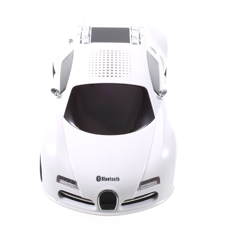 JKR DS-370BT Mini Car Model Bluetooth Speaker with Mic/LED Flash Light/USB/TF Card Slot/AUX-in/FM - White-5