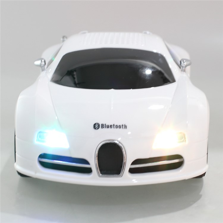 JKR DS-370BT Mini Car Model Bluetooth Speaker with Mic/LED Flash Light/USB/TF Card Slot/AUX-in/FM - White-7