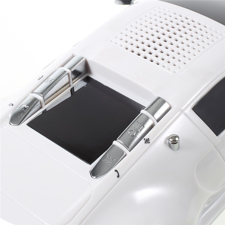 JKR DS-370BT Mini Car Model Bluetooth Speaker with Mic/LED Flash Light/USB/TF Card Slot/AUX-in/FM - White-8