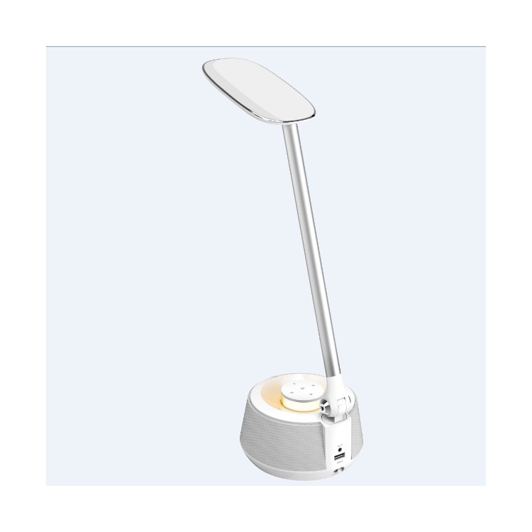 U9 2-in-1 Design Touch Control LED Table Lamp + Bluetooth Speaker with AUX-in Port - White / EU Plug-2