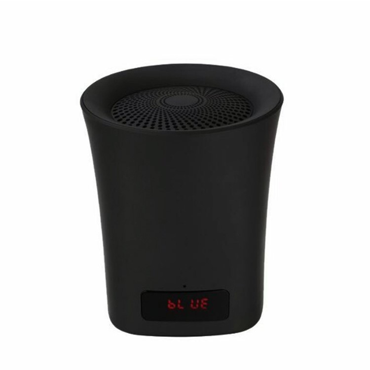 Portable Mini Bluetooth Speaker with LED Clock Display Support Hands-free Calls / TF Card / Aux-in / FM - Black-1