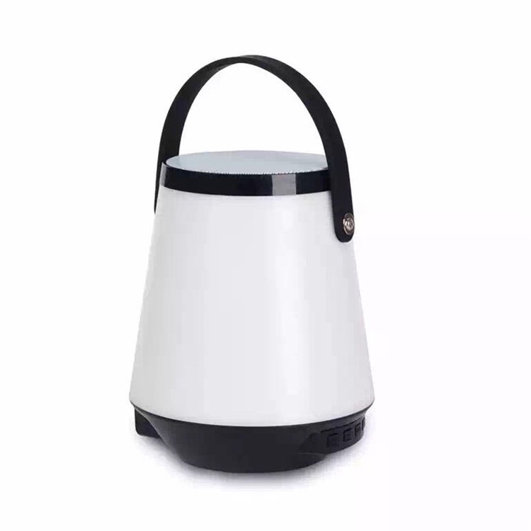 668 Color Changing Smart LED Light Portable Outdoor Wireless Bluetooth Speaker Support USB / TF Card / Aux-in - Black-1